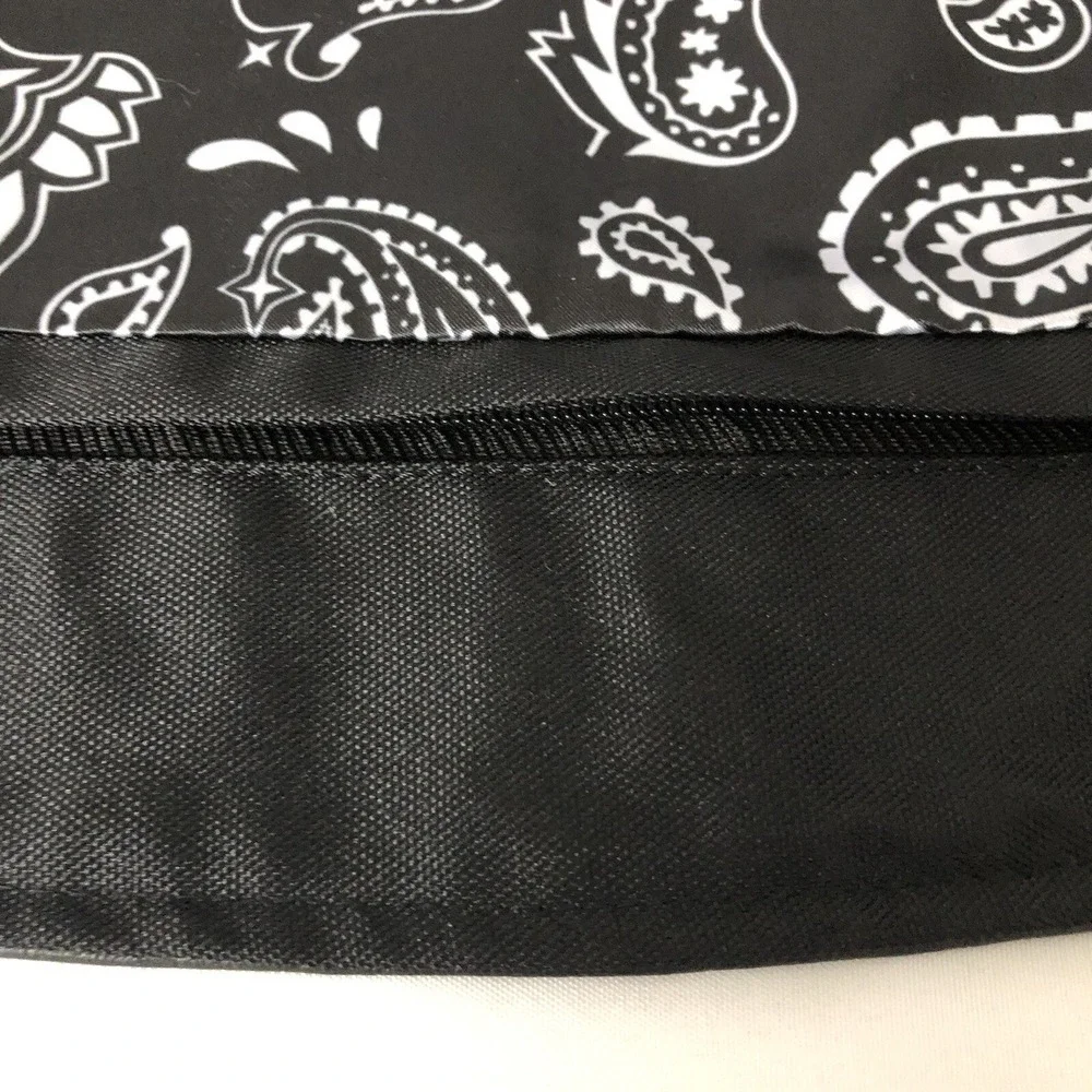 Unik Premium Women Sz M Black Leather Snap Front Vest Side Laces Paisley Liner - Picture 14 of 16